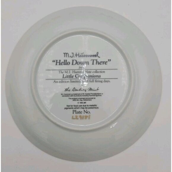 Lot of 3 Hummel Little Companions Plates Danbury Mint 23kt Gold Trim Porcelain - Picture 3 of 8